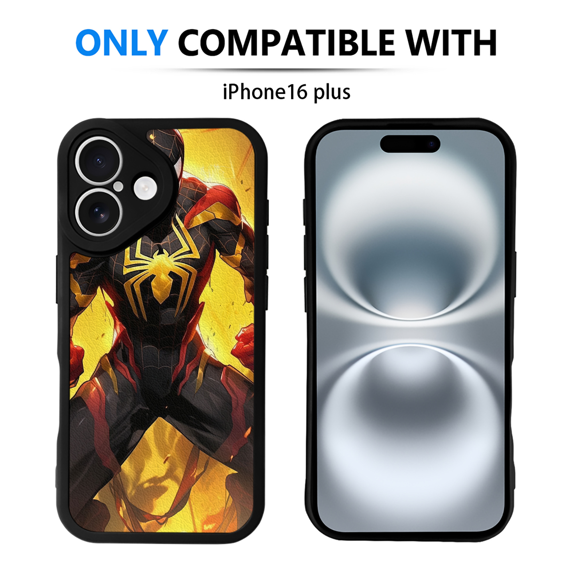 Spider Man スパイダーマン 【iPhone 16シリーズ対応】シリコンスマホケース（レザー調） 材質：シリコン